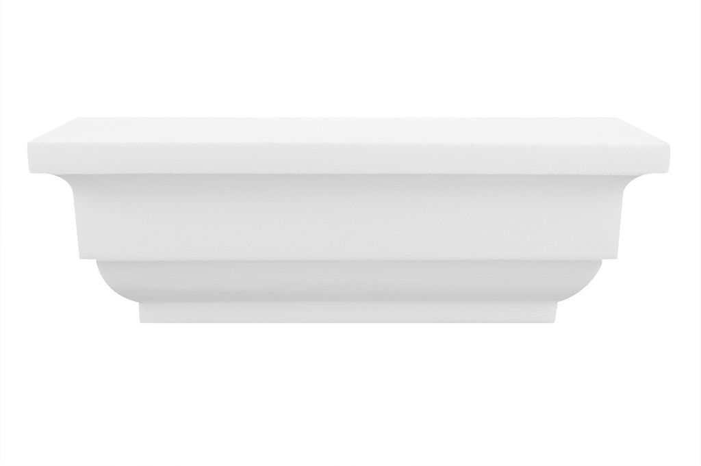 Kapitell für Pilaster | harte Acryl Außenschicht | Fassade | Barock | Außendekor | Stuck | weiß | EPS | 112 x 380 mm | PC107