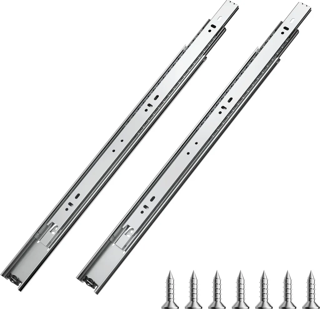 Glissières de tiroir silencieuses 45 cm - Rails anti-blocage 45 kg