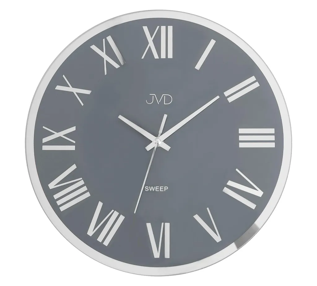 Horloge murale gris-argent métal JVD NS22006.4 au design contemporain
