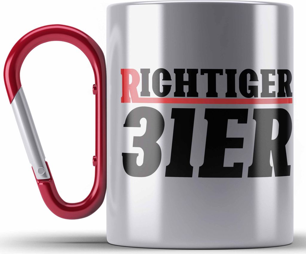 Trendation - Richtiger 31er Edelstahl Tasse Karabiner Geschenk Verräter Verrat Geschenkidee (Rot)