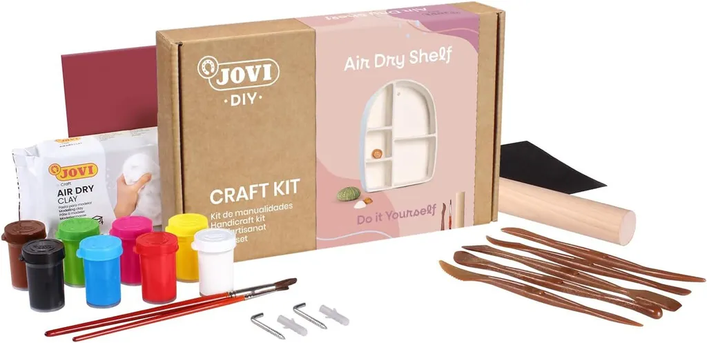 JOVI 2703 Kit Fai da Te Mensole in Argilla Autoindurente - Modellaggio DIY
