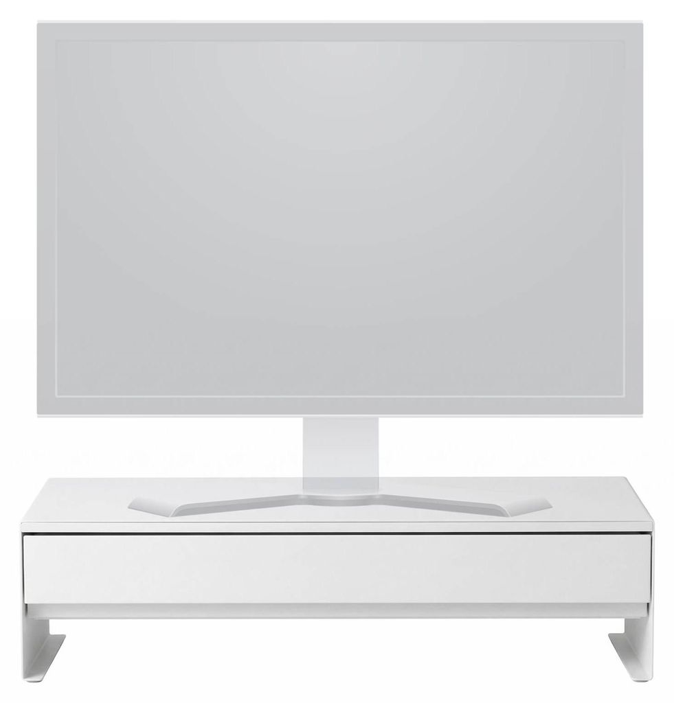 Yamazaki Monitorständer mit Schublade Tower weiß 50x12,8x24 Produktbild 