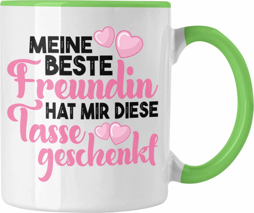 Trendation - Unbiologische Schwester Tasse Geschenk Beste Freundin Geburtstag Lustig Freundinnen Spruch Becher Beste Freundinnen (Grün)