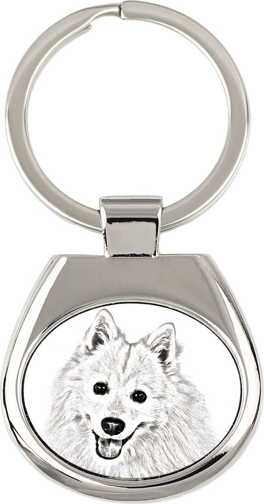 Japan-Spitz, Japanischer Spitz, Nihon Supittsu - Schlüsselanhänger mit Hund, Anhänger mit Aufdruck, personalisierter Anhänger der Marke Art-Dog