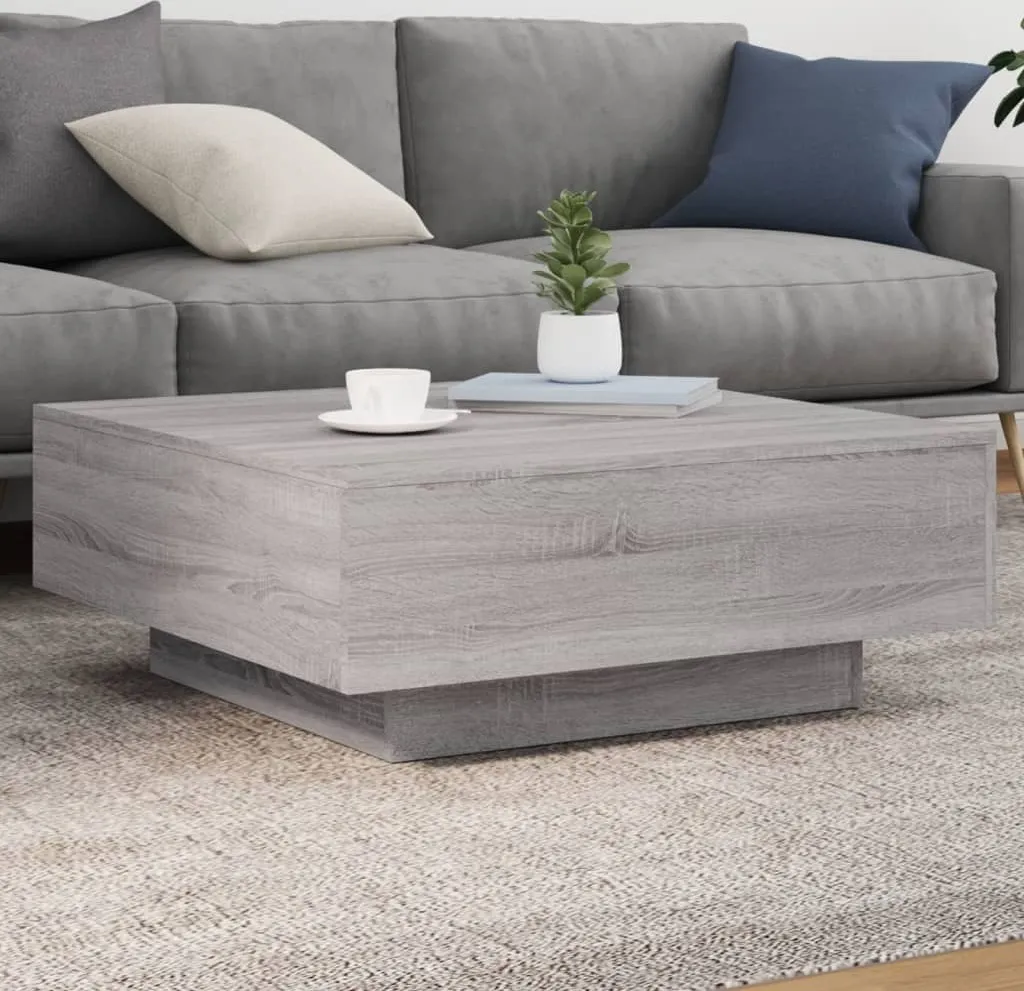 Tavolino da Caffè LED 80x80 cm Grigio Sonoma - Best Möbel CL5230764
