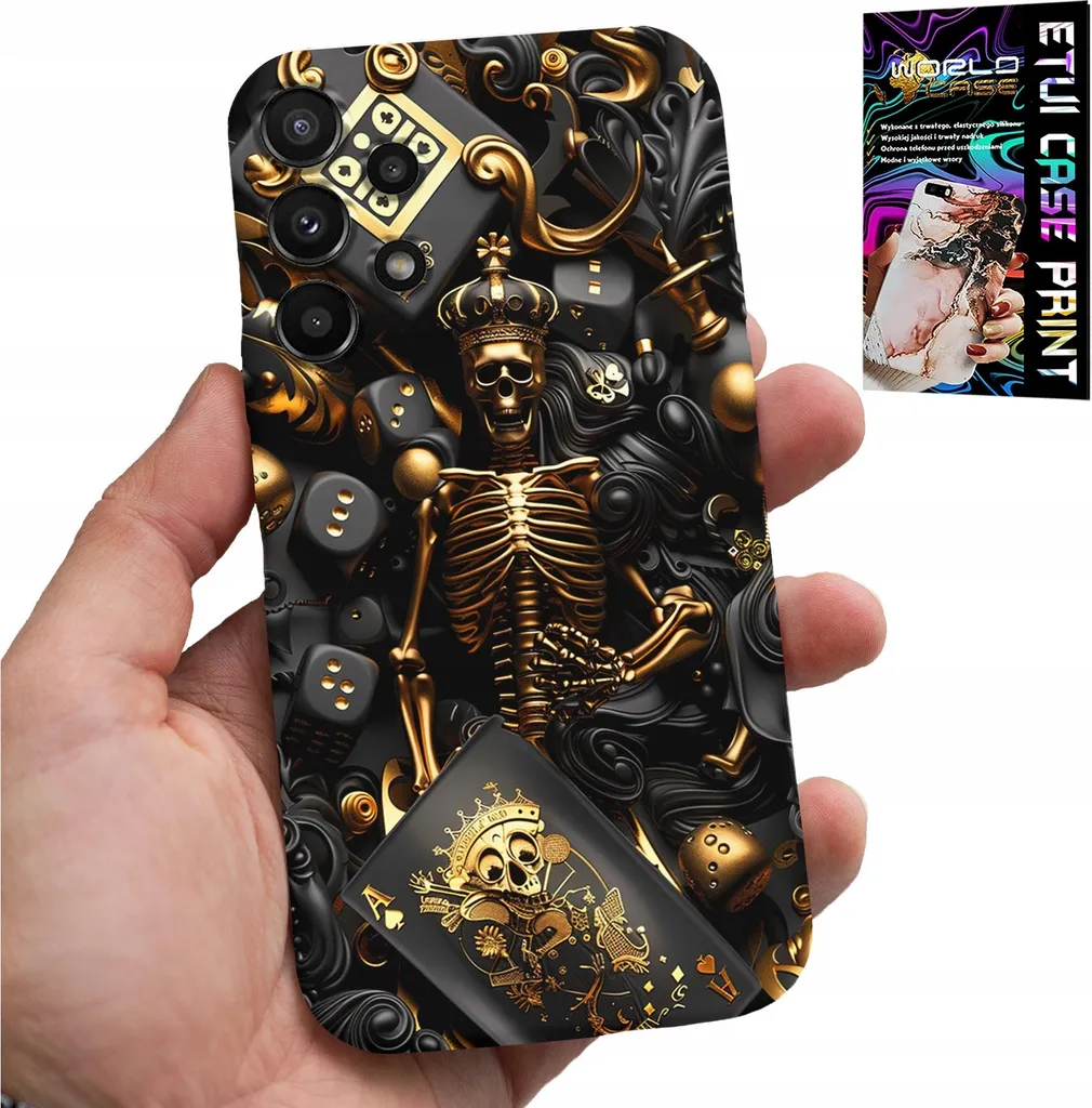 Set Custodia Uomo Samsung A32 5G Poker Re & Vetro Temperato Luxury Edition