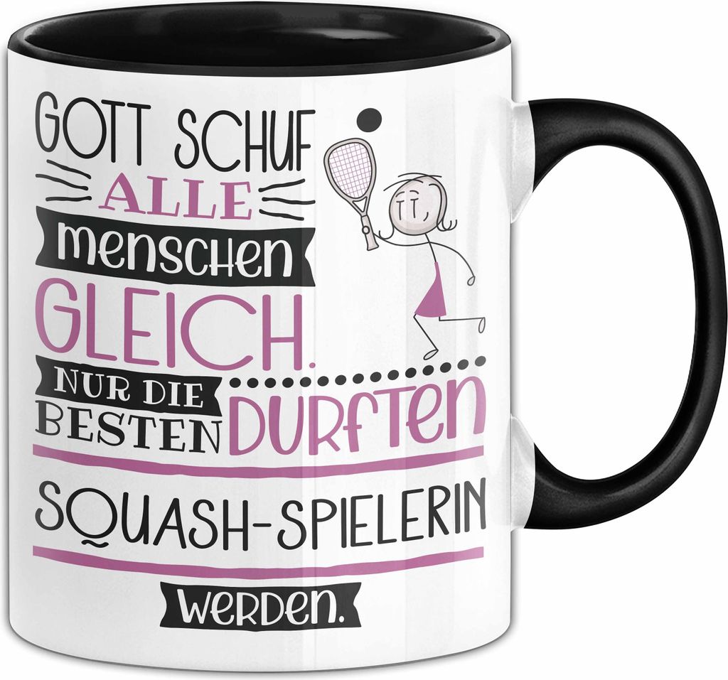 Squash-Spielerin Geschenk Becher Tasse Gott Schuf Alle Produktbild 