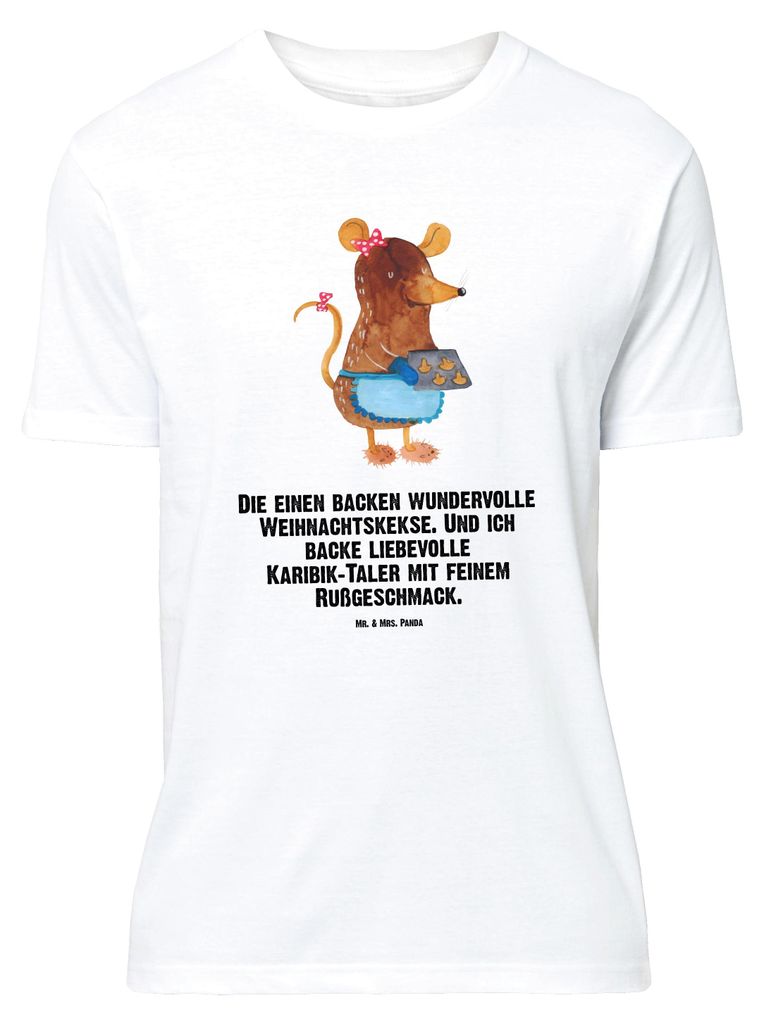 Mr. & Mrs. Panda Größe XL T-Shirt Maus Kekse - Weiß - Produktbild 