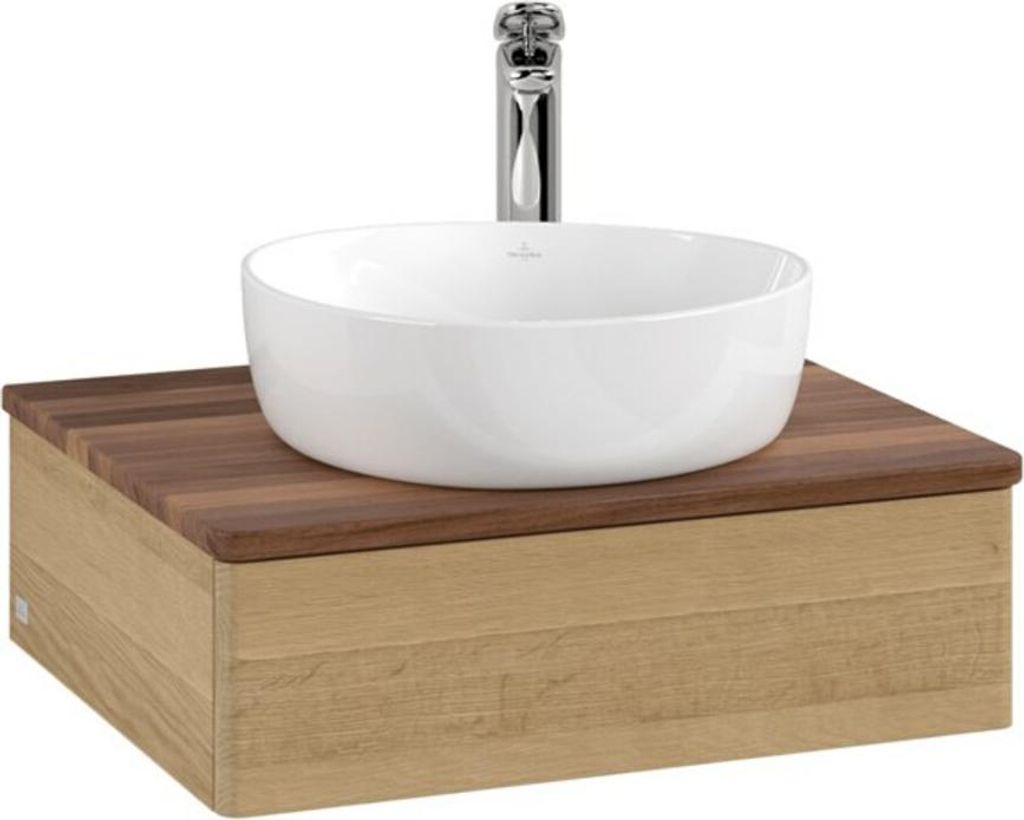 V&B Waschtischunterschrank ohne Frontstruktur Antao 60x19x50cm, HL, WBP w. wal, hon. Oa