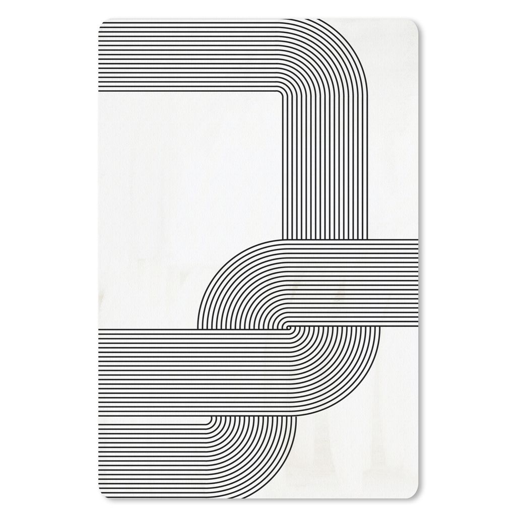 MuchoWow Mauspad Mousepad Kunst - Minimalismus - Schwarz - Weiß 40x60 cm - Mousepads - Maus Mat - Pad - Mausunterlage - Schreibtisch Accesoire