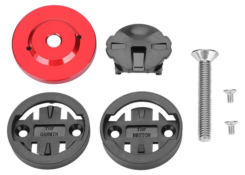 Mountain Road Bike Computer Halter Vorbau Top Cap Stoppuhr GPS Tachometer Halterung (Rot)