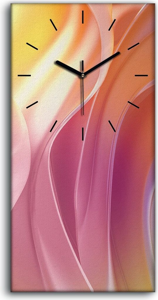 Leinwand Uhr Küche Wohnzimmer Bild 30x60 Malerei Abstrakte Kunst Wellen - schwarze Hände
