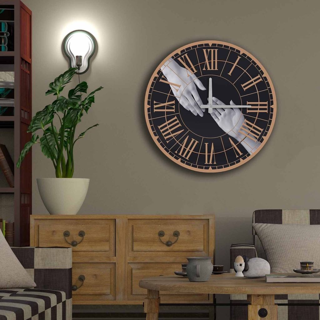 Opviq, 5050MS- HMA6281, Bunt, Wanduhren, 50 cm, 100% MDF Produktbild 