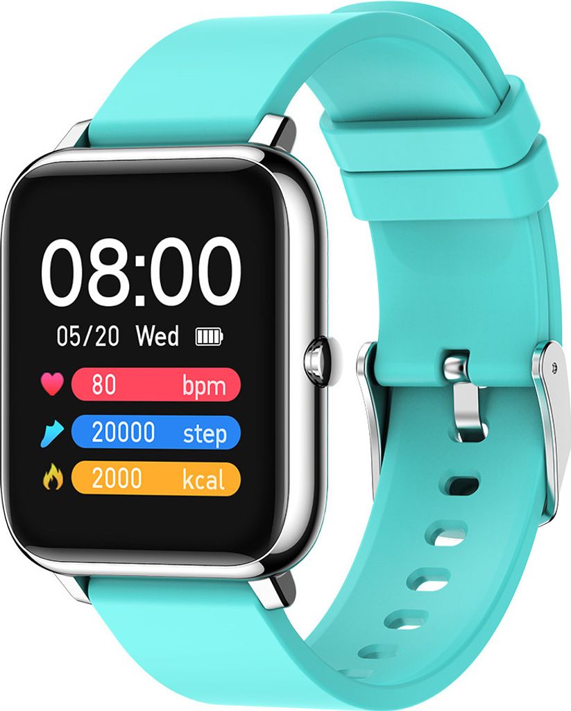 Wasserdichte Fitness Armband P22 Smart Uhr für Männer Frauen Sport Uhr Schrittzähler für Walking Herz Rate Monitor Blutdruck, hellblau