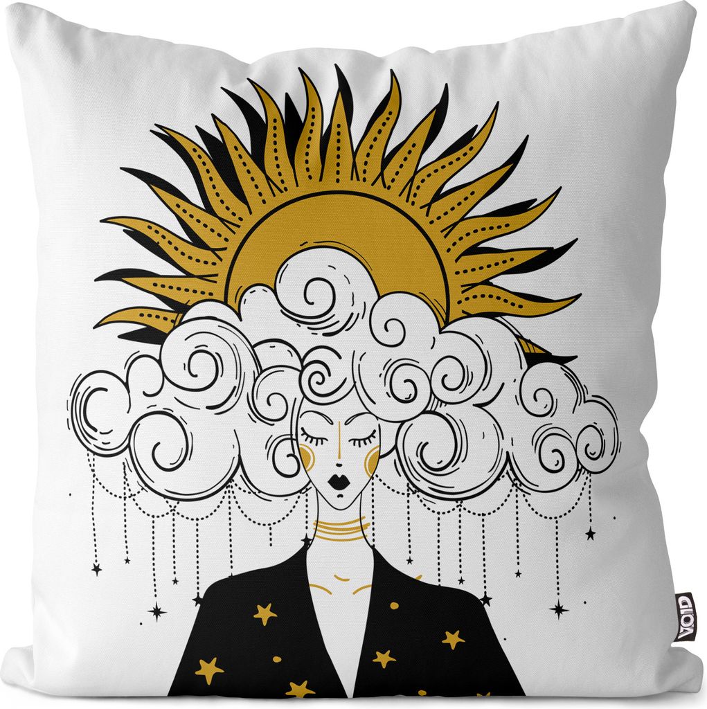 VOID Boho Frau Himmel Sonne Kissenbezug Kissenhülle Polyester Dekoration Outdoor Dekokissen