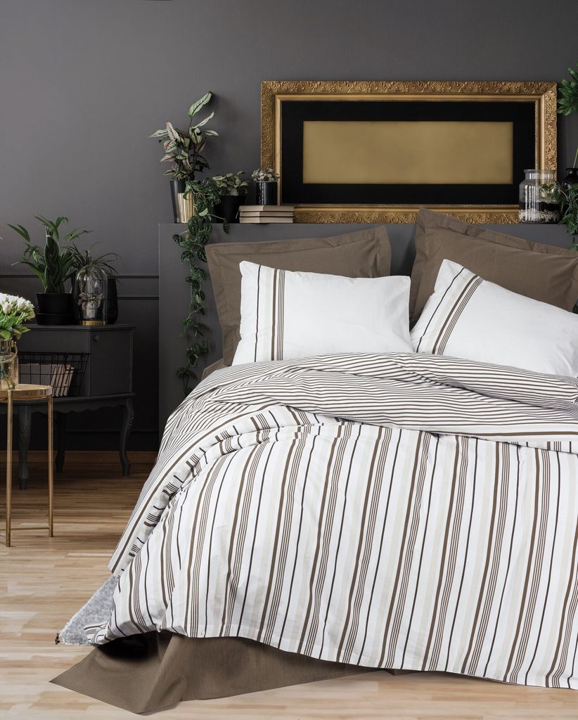 L'Essentiel Linge de Maison, Swell - Brown, Braun, Ranforce Doppel-Bettbezug-Set (DE), 100 % BAUMWOLLE RANFORCE, 200 x 200 cm