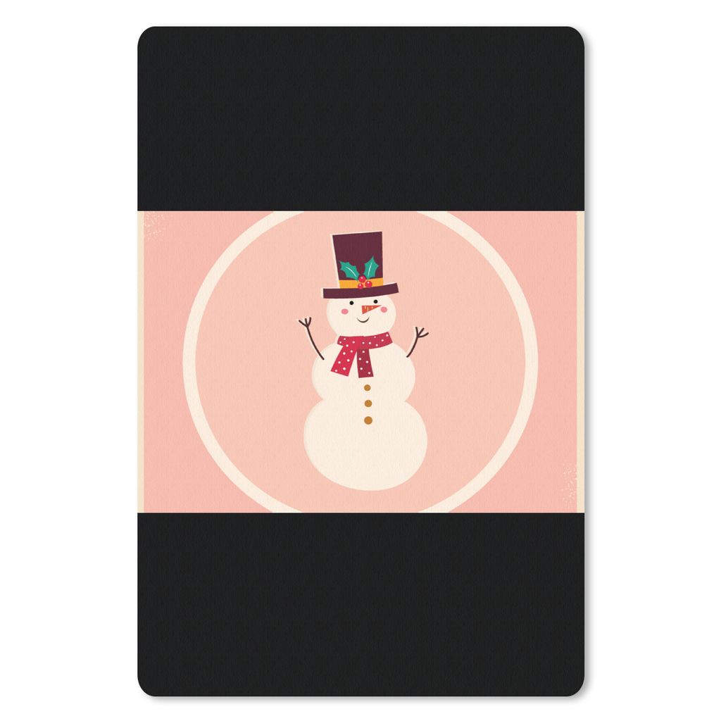 MuchoWow Mauspad Mousepad Schneemann - Zitate - Weihnachten - Frohe Weihnachten - Rosa - Winter 18x27 cm - Mousepads - Maus Mat - Pad - Mausunter...