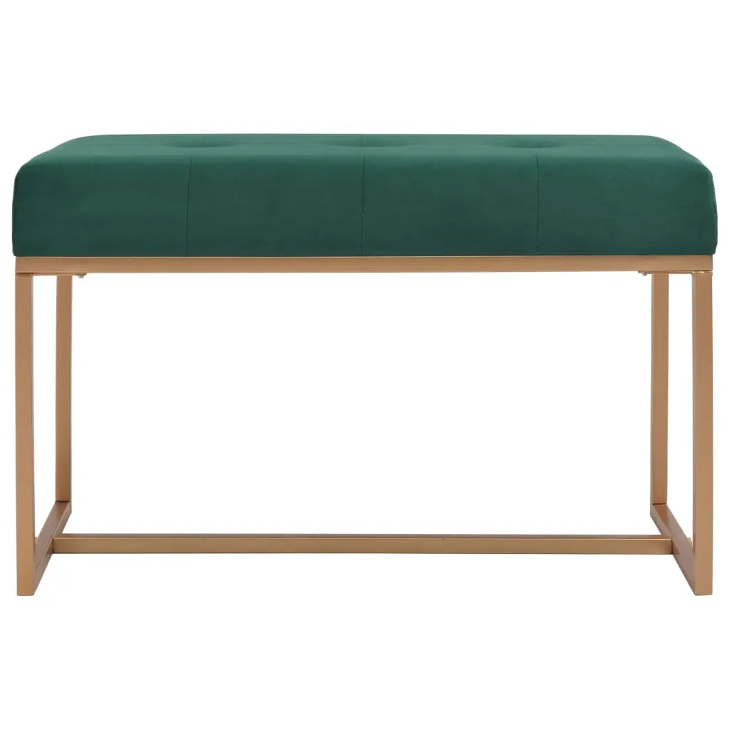 Banc en Velours Vert avec Assise Rembourrée 80 cm de Longueur vidaXL