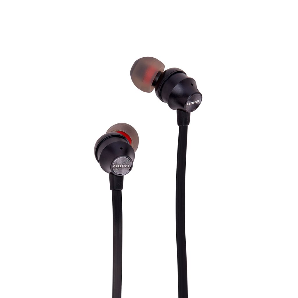 AIWA ESTBT-400BK Wireless In-Ear Sport Kopfhörer mit Remote und Mikrofon, Bluetooth 5.0, IPX5, 8 Stunden spielzeit und Freisprechfunktion