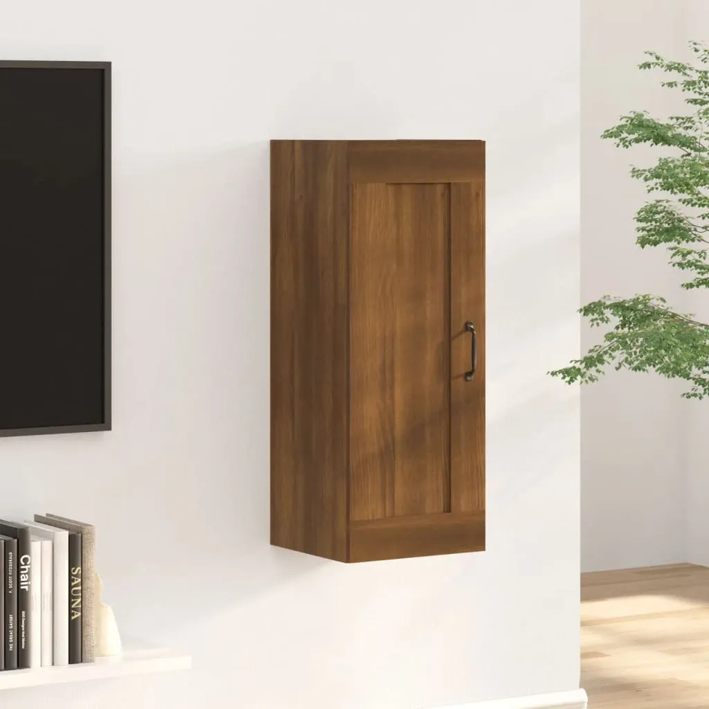Vetrina Pensile Design Rovere Marrone - Mobile Legno 35x34x90 cm