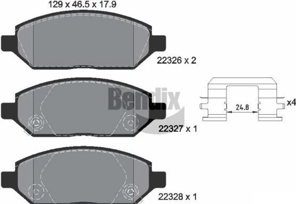 Plaquettes de Frein BENDIX BPD1456 Haute Performance OE 1605313 pour Karl
