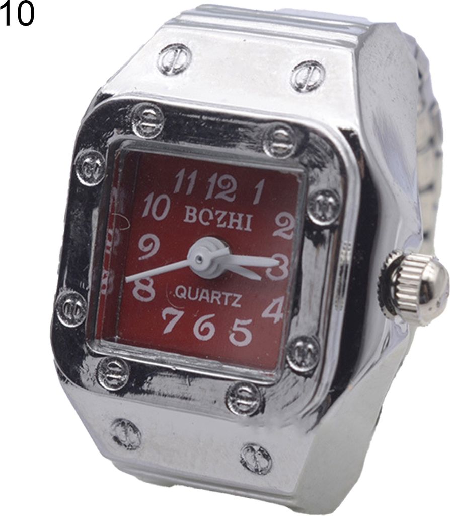 Paaruhr, hochelastische, verstellbare Legierung, modische Fingerringuhr für Herren-#10
