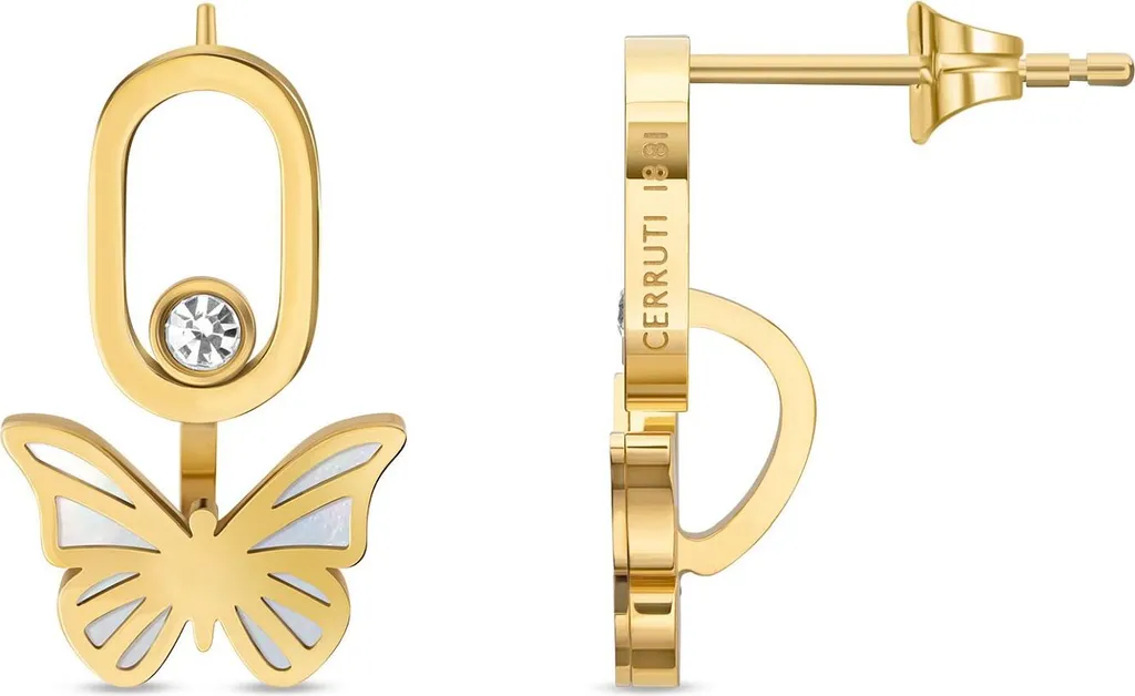 Boucles d'oreilles Cerruti 1881 Papillon CIJLE2106705 en Acier Doré