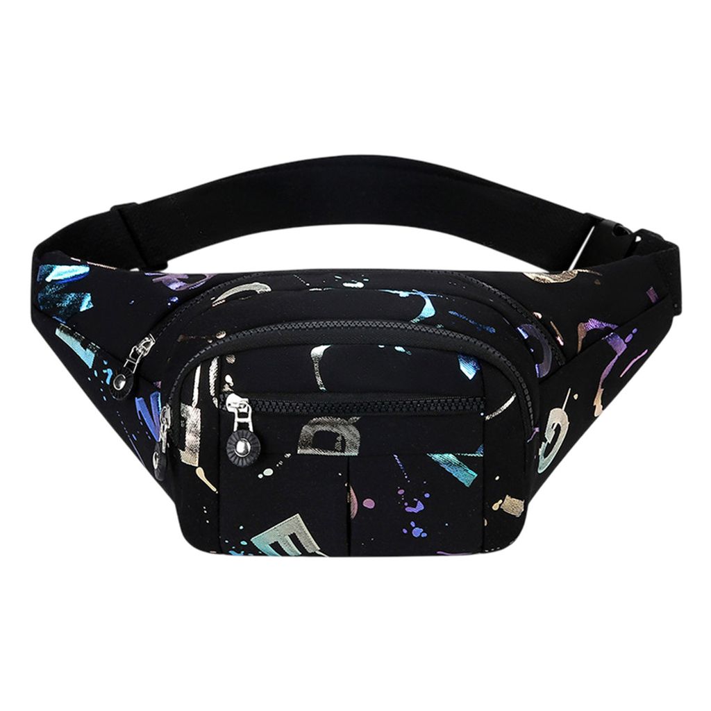 Bauchtasche Gürteltasche für Damen und Herren, Outdoor Sport Wasserdicht Hüfttasche, Schwarz