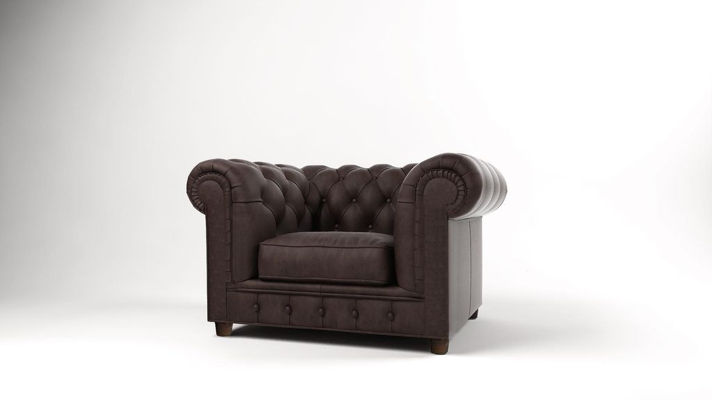 Sessel Fernseh Sitz Club Lounge Textil Leder Edler Design Chesterfield Polster