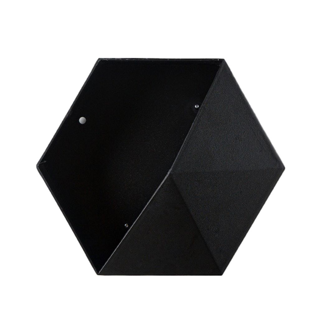 Wall Flowerpot DIY Dekorative kreative Wandhänge Blumen Geometrisch Sechskant Pot Gartenkorb für Zuhause-Schwarz