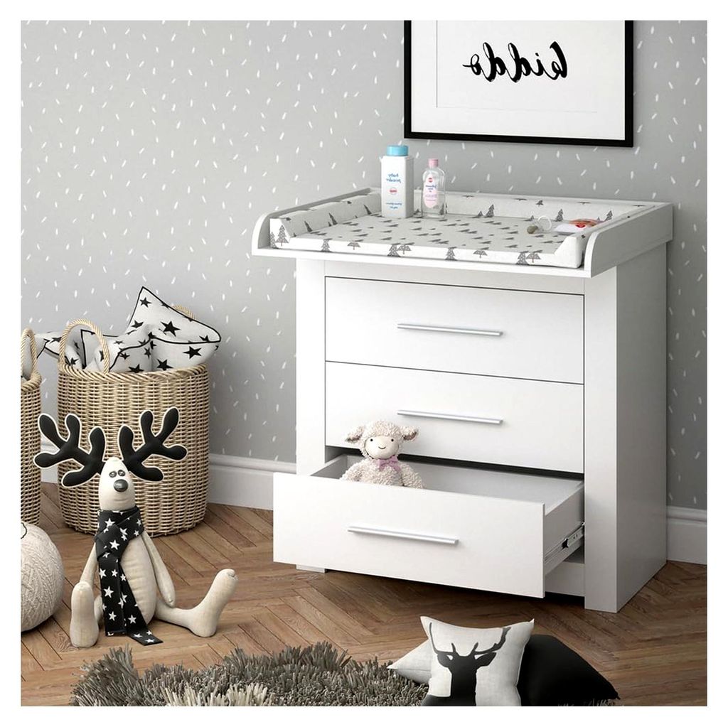 Wickelkommode Miro, Weiß, 86,6 x 86,5 cm, umbaubar zur Kommode