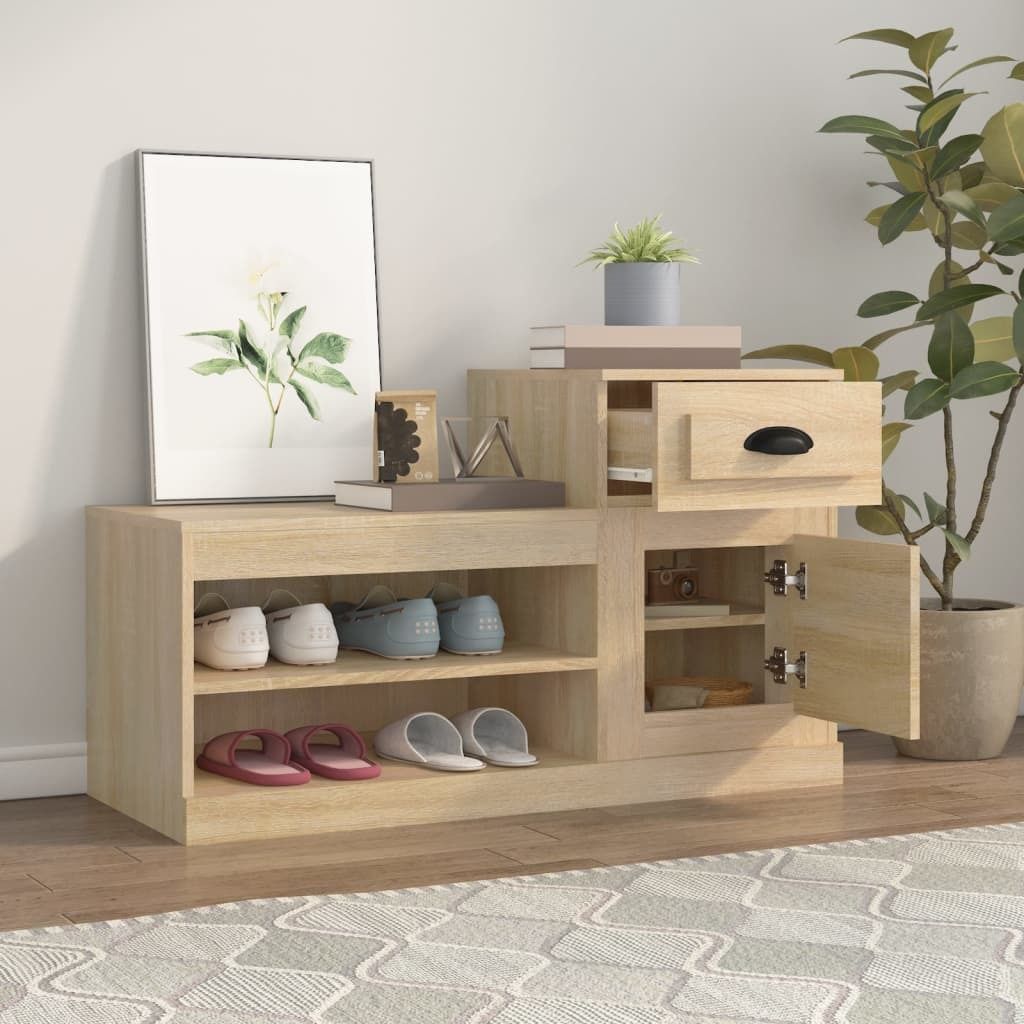 "im Sonderangebot"Schuhschrank/Flurschuhregal Skandinavisch - Schuhkommode - Sonoma-Eiche 100x42x60 cm Holzwerkstoff DEMöbel 5711120