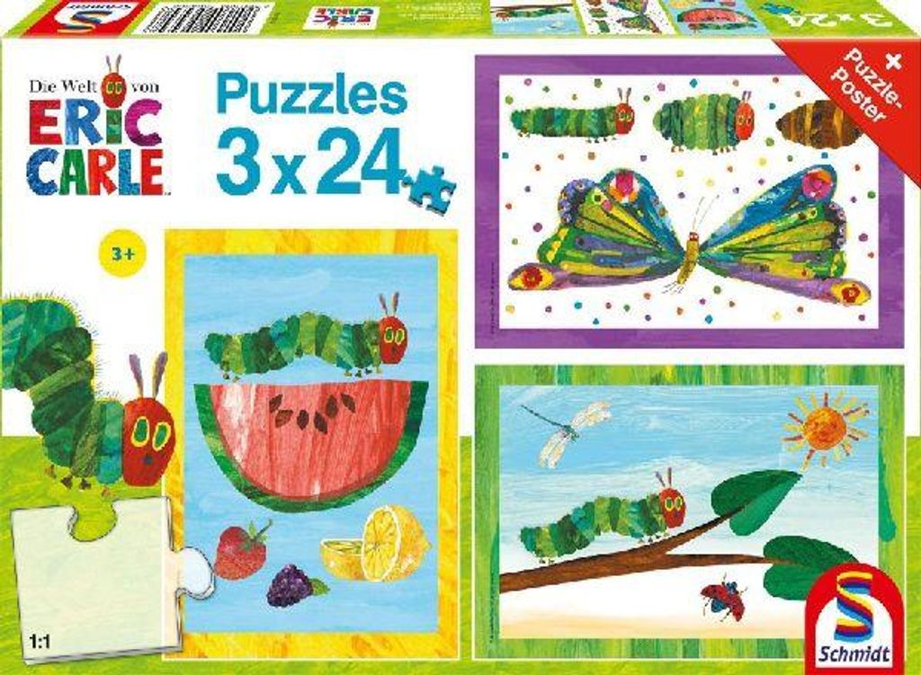 Raupe-Kokon-Schmetterling, 3x24 Teile Produktbild 