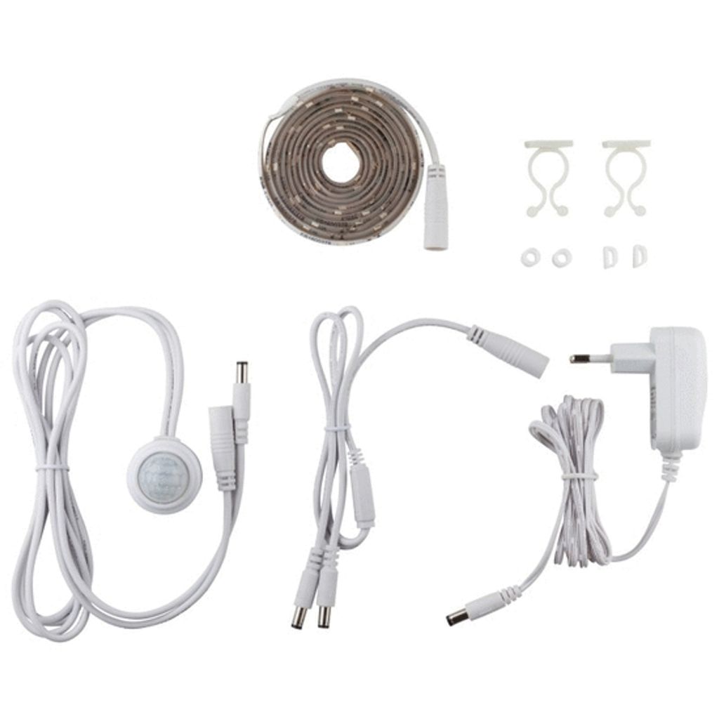 Müller-Licht LED Sensor Nachtlicht Strip 4,5W 230V LED-Bedlight 1,5m warmweiß 3000K Komplettset