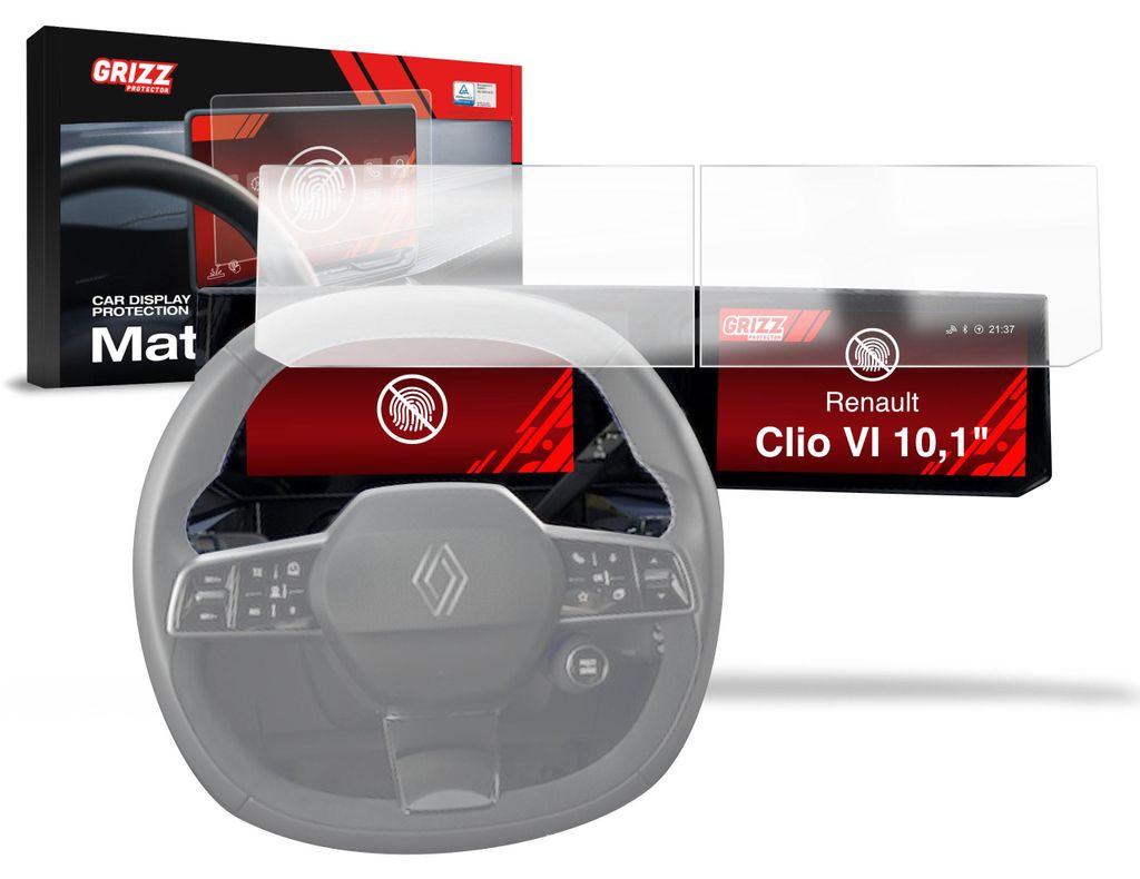 Matte Autodisplayfolie 2in1 für Renault Clio 6 10,1" (2026), Grizz Protector