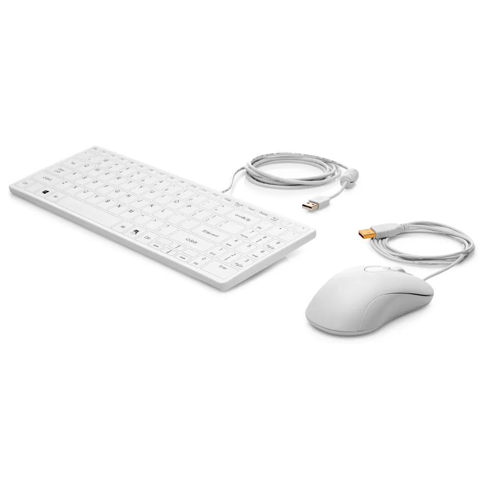 Clavier HP Healthcare blanc et souris filaire USB faciles à désinfecter
