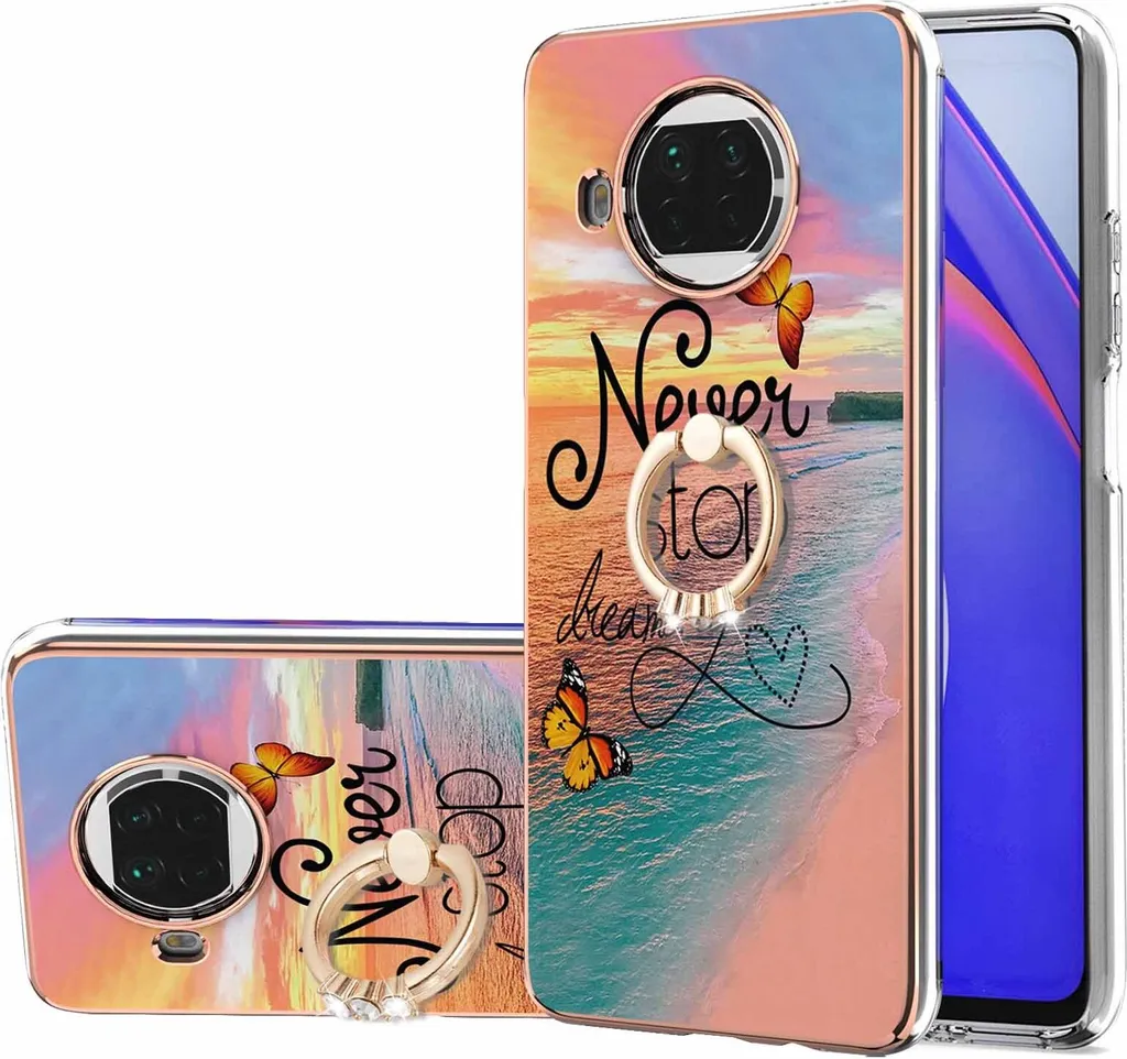 Cover Sicura Xiaomi Mi 10T Lite 5G - Custodia con Grip Anello Oro