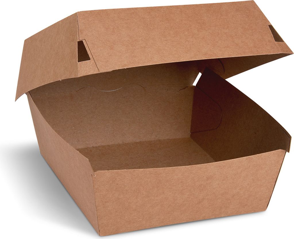 100 Hamburgerboxen Burgerboxen PAP 115 x 115 x 78 mm braun