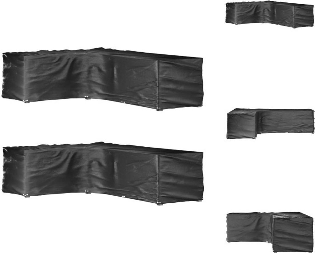 vidaXL Gartenmöbel-Abdeckungen in L-Form 2 Stk. 18 Ösen 220x285x80 cm - Gartenmöbel-Schutzhüllen