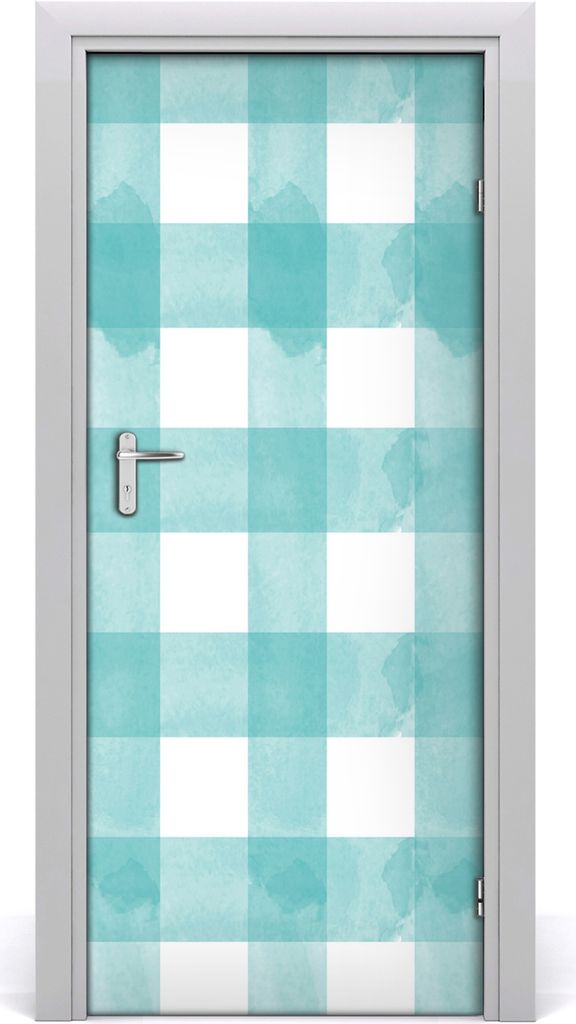 Tulup Türaufkleber 85x205 cm Dekorative Aufkleber Selbstklebend Wasserdichte Tapete Abnehmbar Schlafzimmer Wohnzimmer Wohnkultur - blau grid