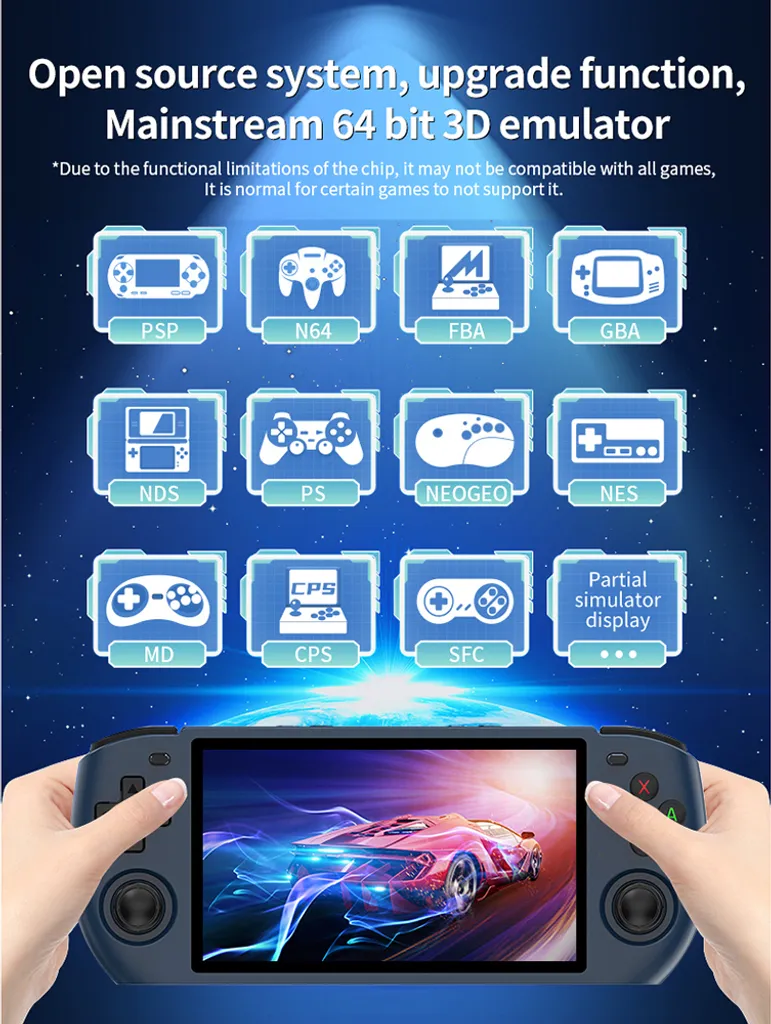 Console de jeu portable rétro 128Go RGB10 Max3 et son écran 720p haute résolution