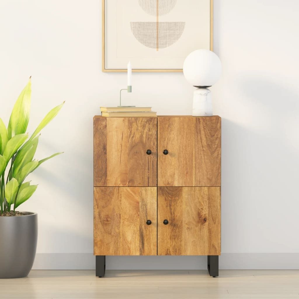 Ankonbej Sideboard mit 4 Türen 60x33x75 cm Massivholz Mango