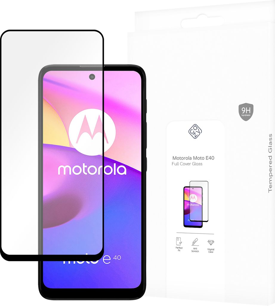 Schutzfolie Motorola Moto E40 - Panzerglas - Cazy - Schwarz