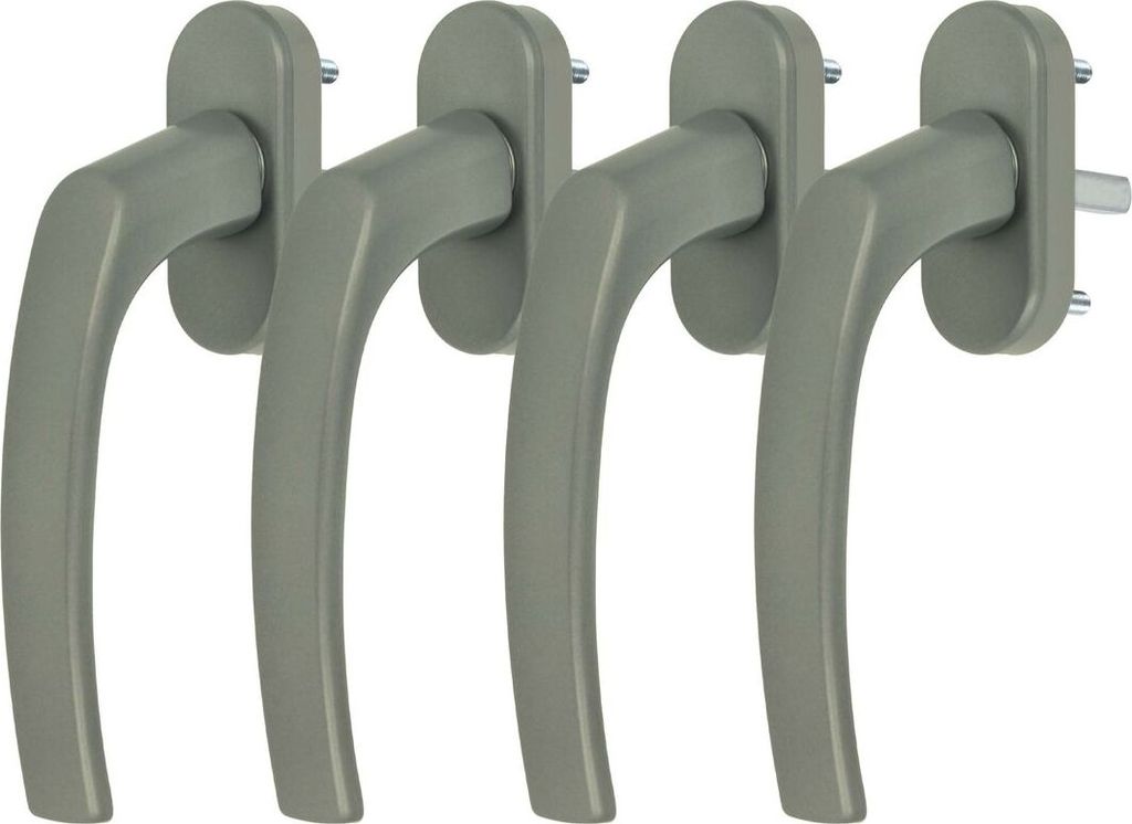 4 x Alu Fenstergriff in Dunkelsilber F9 - Stiftlänge 35mm