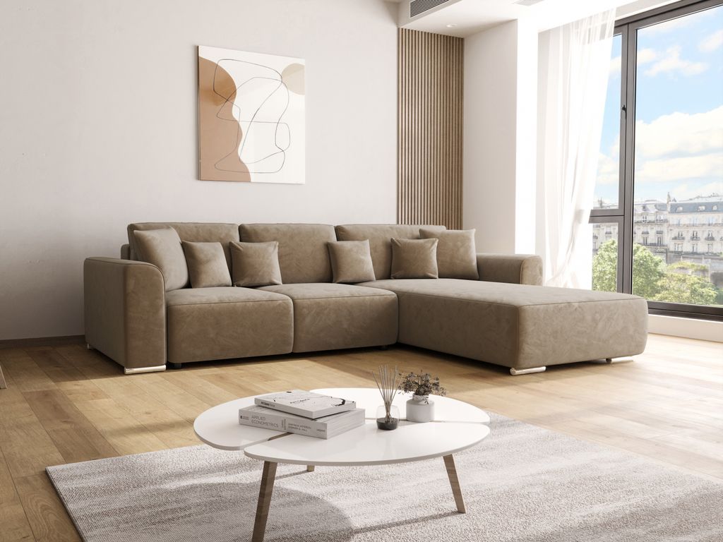 Ecksofa mit Schlaffunktion GUSTO L Monolith 09 Rechts