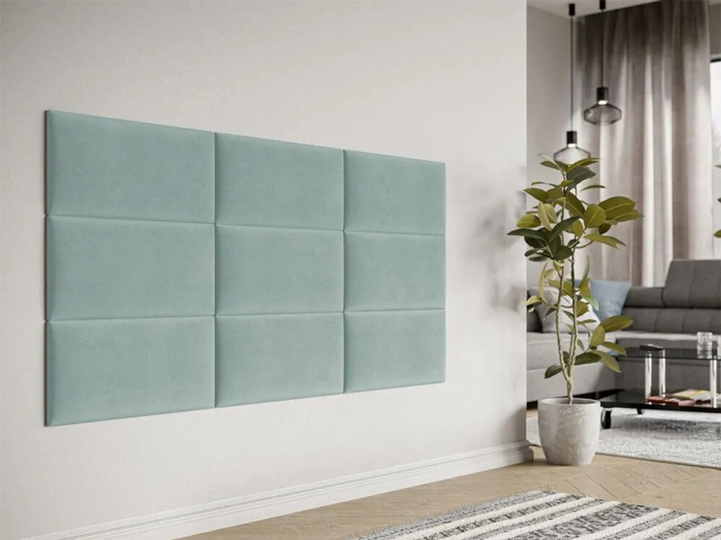 Panneau mural capitonné 60x30 turquoise : isolez et décorez vos murs