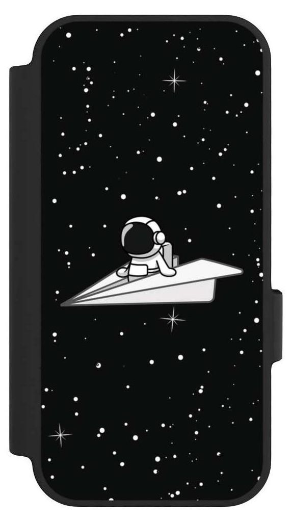 NIVOCASE Klapphülle für Google Pixel 10 Pro Handyhülle aus Kunst Leder NIVOflip schwarz Astronaut Comic Papier