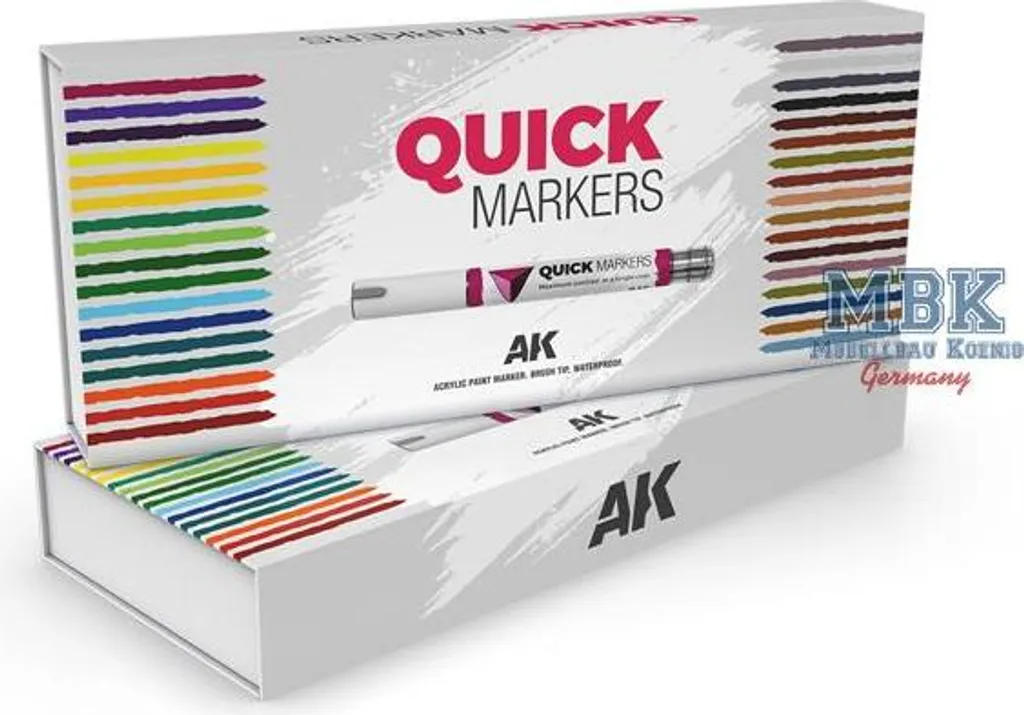 AK-MQ150 Quick Markers Set Completo 34 Colori AK Interactive per Modellismo