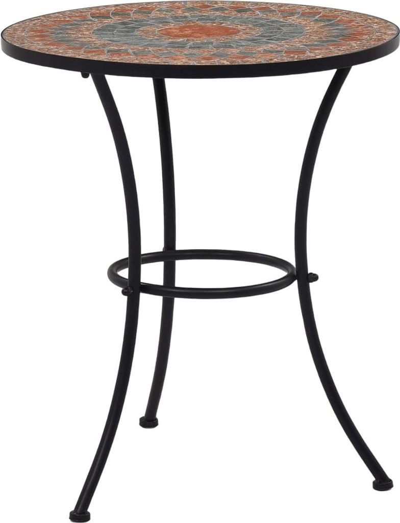 vidaXL Mozaikowy stolik bistro pomarańczowy/szary 60 cm Zdjęcie produktu 