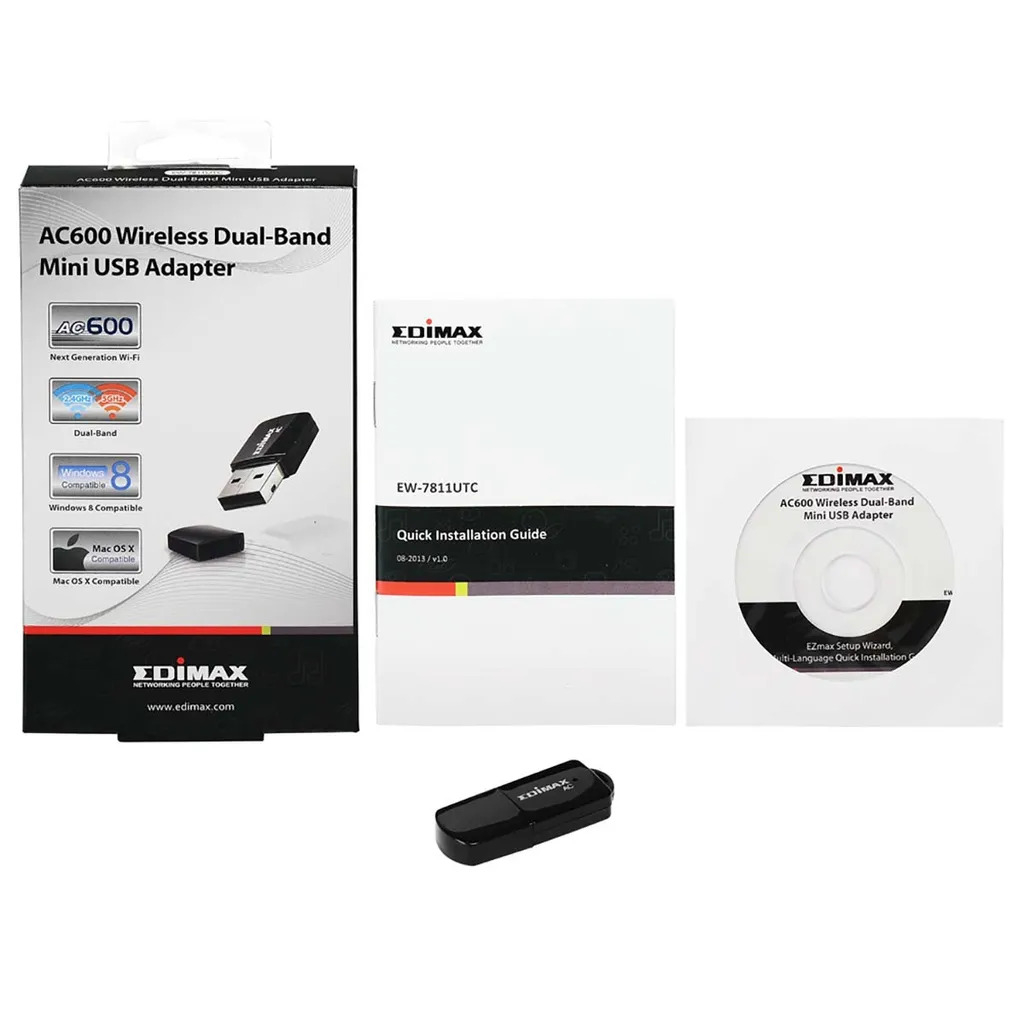 Edimax EW-7811UTC AC600 USB WiFi Adapter - Mini Dongle Dual-Band - 9